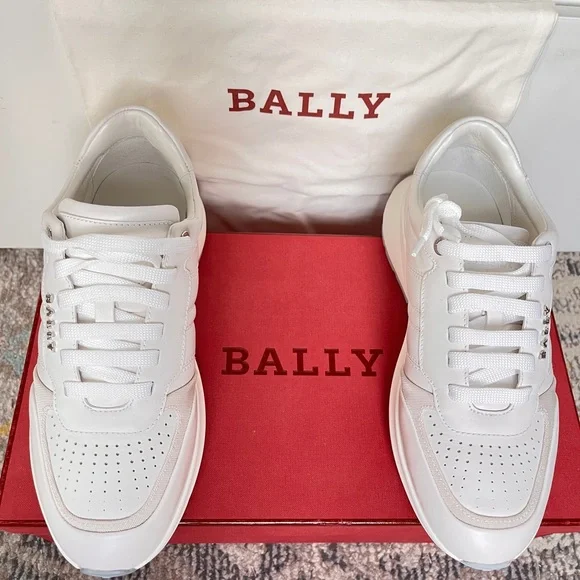 Bally Classic White Leather Sneakers - Picture 17 of 17